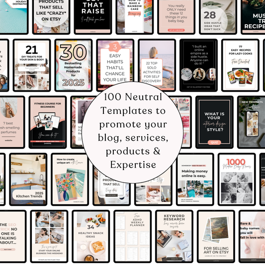 100 Neutral Pinterest Templates for Canva
