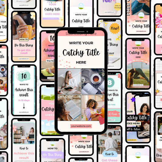 Colourful Blog Pinterest Templates for Canva