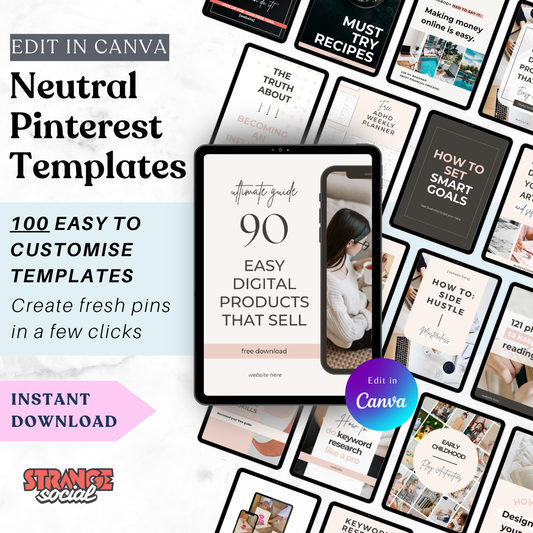 100 Neutral Pinterest Templates for Canva