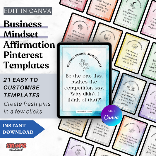Business Affirmation Pinterest Templates for Canva