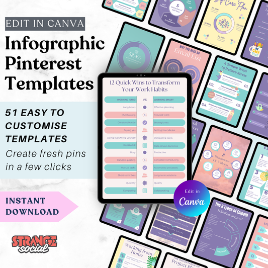 Infographic Pinterest Templates for Canva