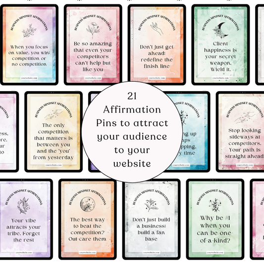 Business Affirmation Pinterest Templates for Canva