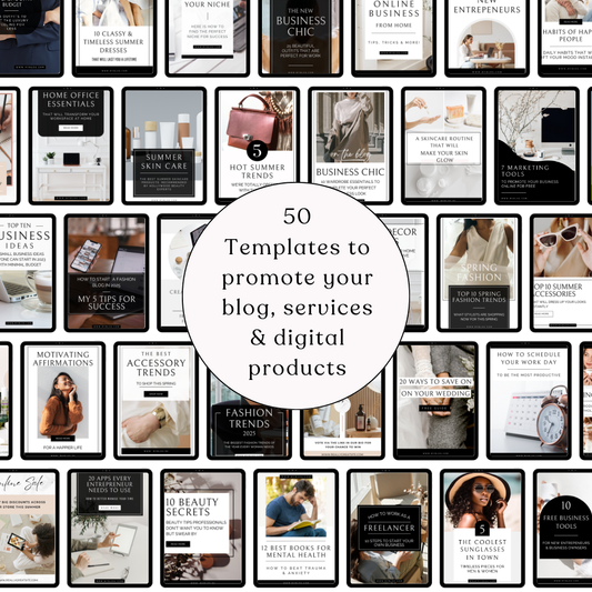 50 Black & White Pinterest Templates for Canva