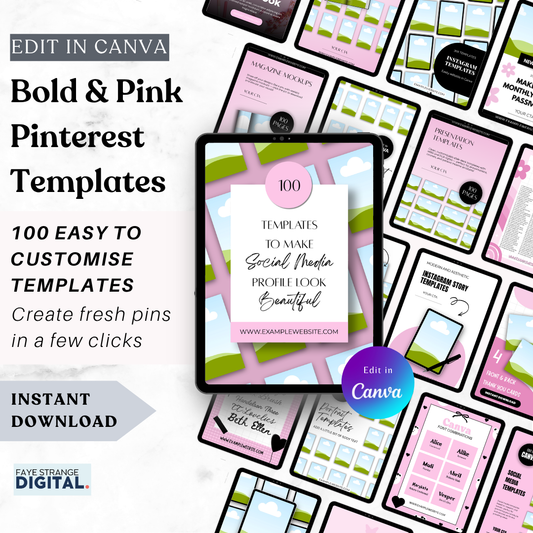 Bold & Pink Pinterest Templates