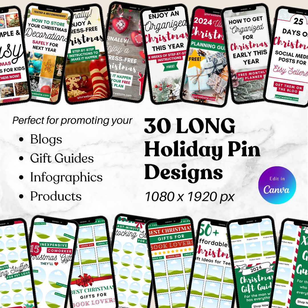 Christmas Pinterest Templates for Canva