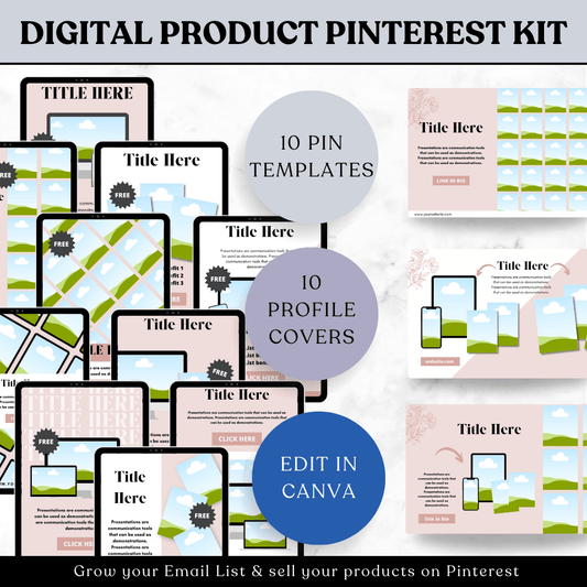 Digital Product Promo Pinterest Templates for Canva